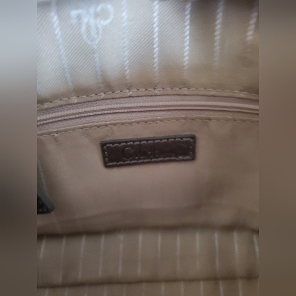 Cole Haan Metallic Gunmetal Pebbled Leather Shoulder Bag/ crossbody - Picture 15 of 16